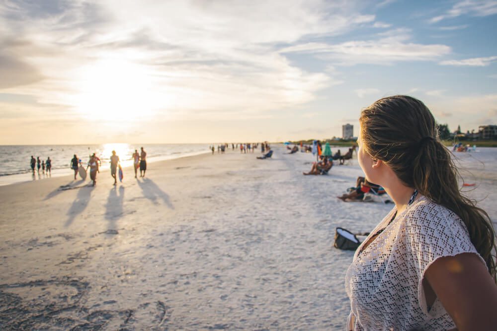 People on the beach on a Siesta Key vacation.