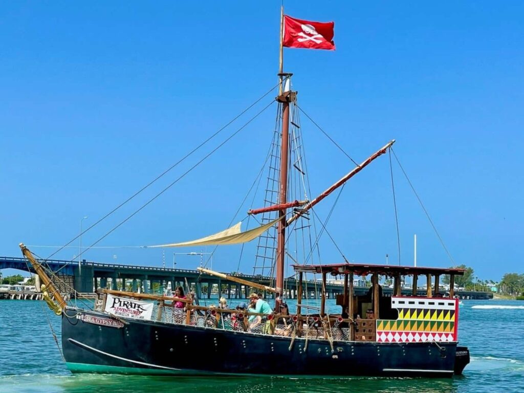 People on a pirate ship cruise, one of the best family activities in Florida.