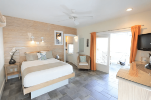 A guest room at a Key West boutique hotel to relax in after going snorkeling.